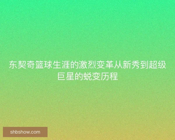 东契奇篮球生涯的激烈变革从新秀到超级巨星的蜕变历程