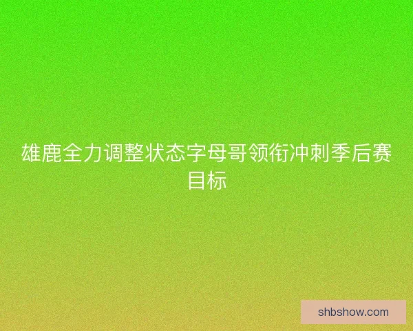 雄鹿全力调整状态字母哥领衔冲刺季后赛目标